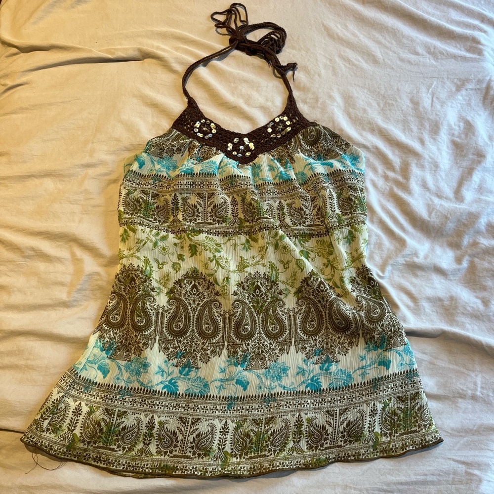 Vintage Y2K Paisley Halter top